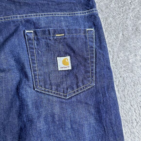Carhartt Mens Slim Straight Fit Jeans Blue Denim Workwear W42 L30 Rugged Classic - Picture 7 of 10